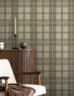 NextWall Harry & Grace Herringbone Plaid Premium Matte Non-Woven Peel and Stick - Image 4