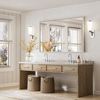 60'' x 36'' Large Beveled Silver Bathroom Vanity Mirror, Shatterproof Rectangle - Image 6