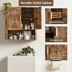 INNOD Bathroom Wall Cabinet, Wall-Mounted Medicine Cabinet - Image 3
