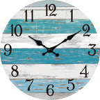 KECYET Wall Clock Battery Operated 10 Inch Outdoor Beach Style Blue Coastal by KECYETWALLCLOCK