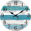 KECYET Wall Clock Battery Operated 12 Inch Outdoor Beach Style Blue Coastal by KECYETWALLCLOCK