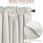 100% Blackout Shield Linen Blackout Sliding Door Curtains - Image 4