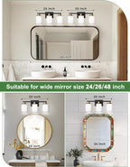 DORESshop Black and Gold Vanity Light, 3-Light Bathroom Light Fixture Over - Image 4