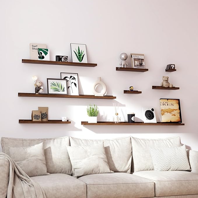 Floating Shelves for Wall Decor, Wall Mounted Wood Storage Shelf for Bedroom - Image 7