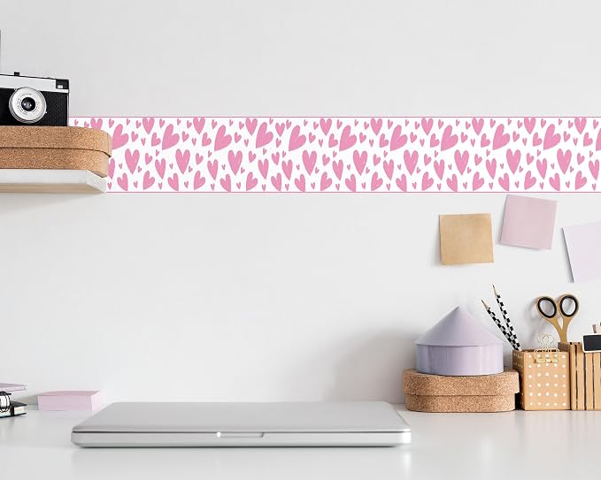 FLFK Pink Heart Wallpaper Border - Image 4
