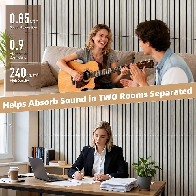 TO-TH Wood-Look Acoustic Wall Panels, 10 Pack 47.2” x 23.6” Acoustic Panels - Image 4