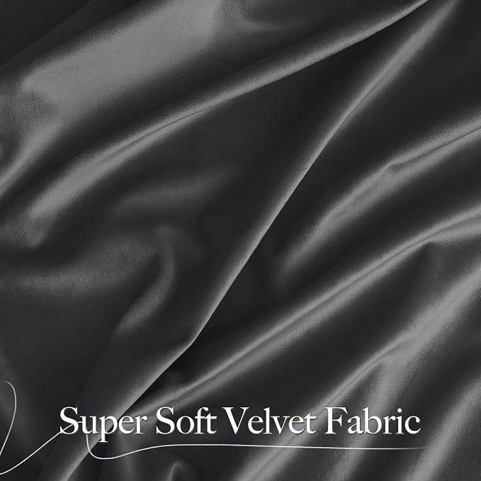 NICETOWN Grey Velvet Blackout Curtains 108 inches Long - Image 8