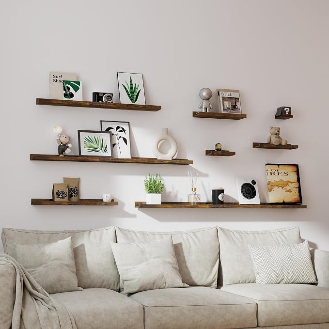 Small Floating Shelves for Wall Decor, Wall Mounted Wood Shelf for Bedroom - Image 5