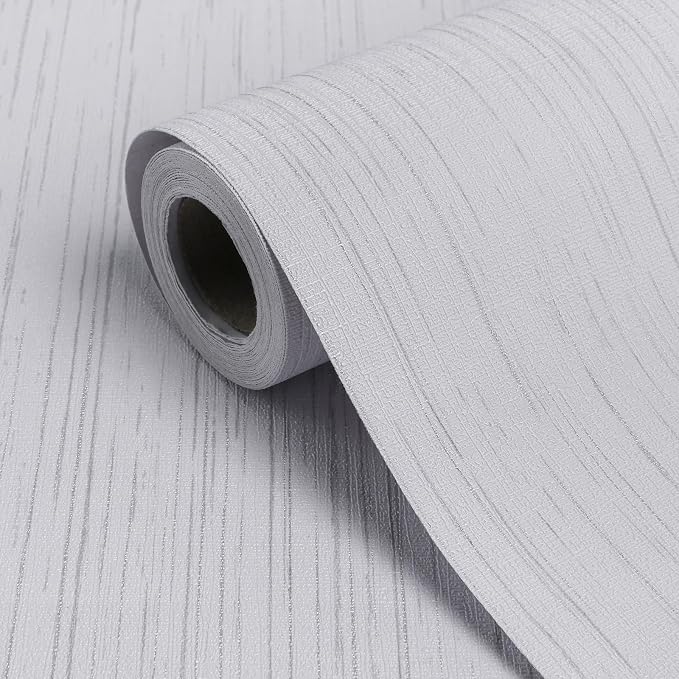 White Grasscloth Peel and Stick Wallpaper A Set of 23.6" X 480" Self-Adhesive by Biyoeepeelstickwallpaper
