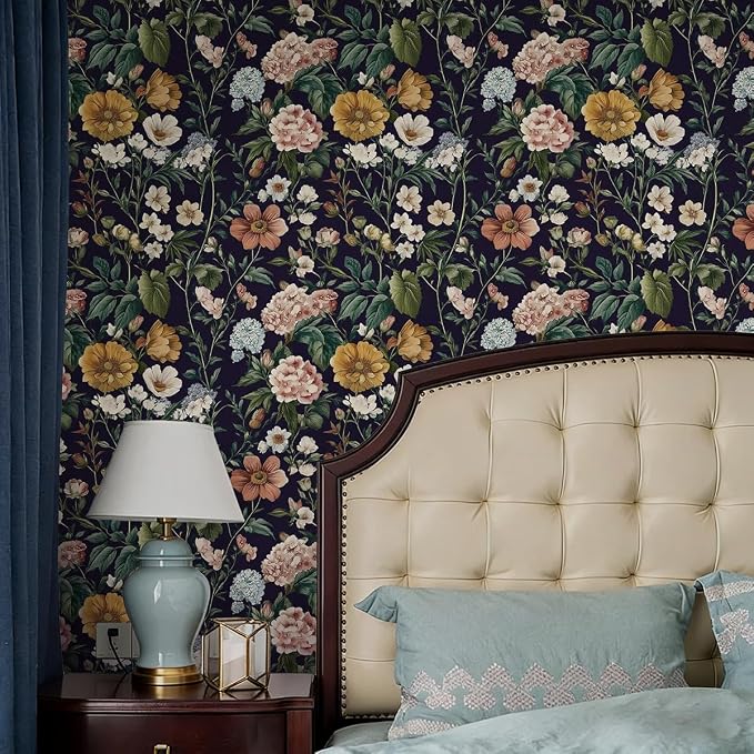 Livebor Floral Peel and Stick Wallpaper Vintage Floral Contact Paper - Image 2