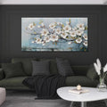 Anolyfi White Textured Flowers Wall Art by Anolyfi