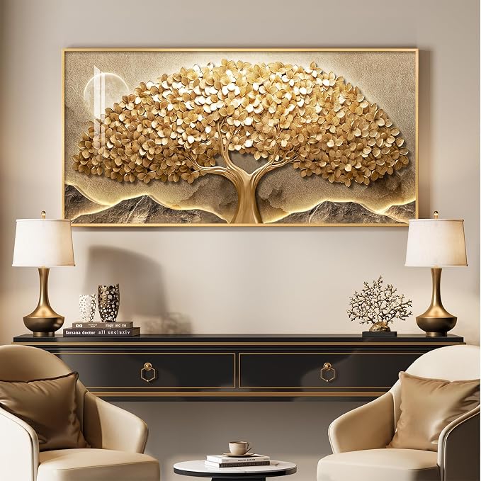 Large Framed Gold Tree of Life Wall Art - Image 3