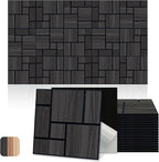 Mollywell Acoustic Panels, PVC Wood-Grain Decor, 12x12 Inch Carved Pattern by Mollywell