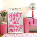 Pink What If It All Works Out Quote Poster, Vintage Black White Newspaper - Image 4