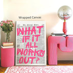Pink What If It All Works Out Quote Poster, Vintage Black White Newspaper - Image 4