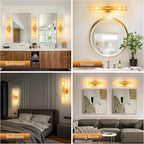 Morauroral Gold Battery Operated Wall Sconces Set of 2, Rechargeable Wall Lights - Image 2
