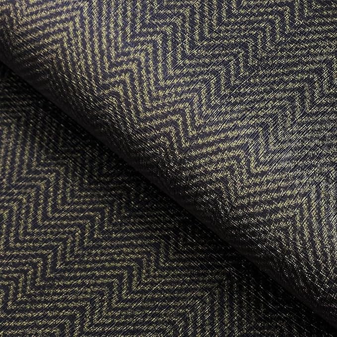 FunStick 15.8"x240" Black and Gold Grasscloth Wallpaper Self Adhesive Fabric by FunStick