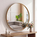 NEWBULIG 28-Inch Round Wall Mirror, Bathroom Wall Circle Mirror by NEWBULIG