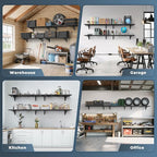 Jusgym 4 Pack Heavy Duty Garage Wall Shelving Set, Wall Mounted Garage Shelves - Image 7