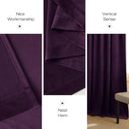 NICETOWN Purple Velvet Curtains 90 inch Long - Image 9