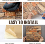 Colarr 60 Pcs 58 Sq ft 3D Wall Panels Peel and Stick Faux Foam 3D Brick - Image 5