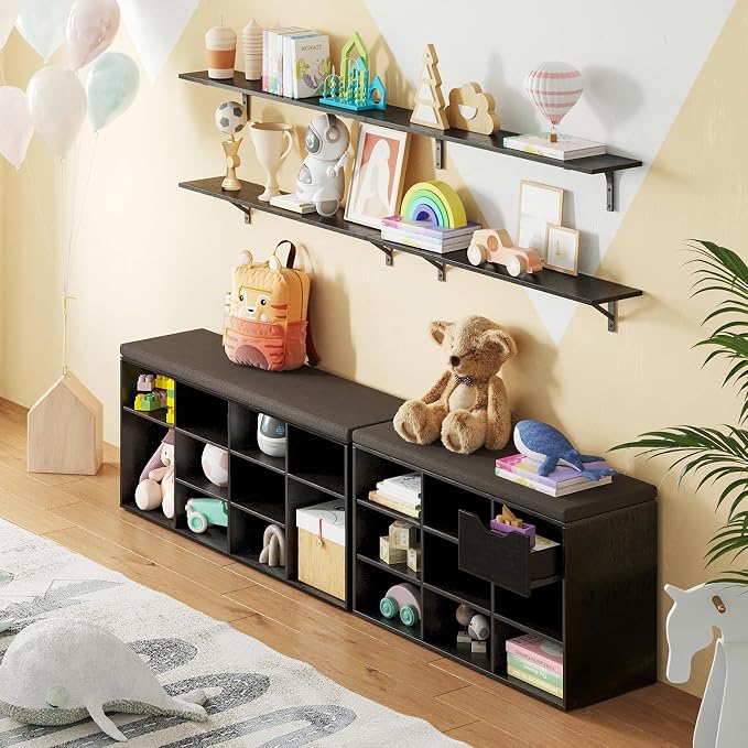 DINZI LVJ Long Wall Shelves, 47.3Inch Wall Mounted Shelves Set of 2, Extra - Image 7