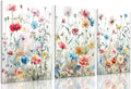 KISSFOX Framed Colorful Wildflower Canvas Wall Art Set Of 3 Flowers Pictures by KISSFOX
