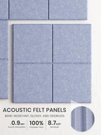 Bumusty Large Felt Bulletin Board, 30 Push Pins, 40 Adhesive Tabs, Soft - Image 3