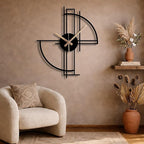 Modern Geometric Metal Wall Clock, Minimalist Black Steel Design, Silent - Image 10