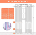 XiDi Curtains for Bedroom Decor, Kids Room Curtains for Girls Rainbow Colour - Image 7