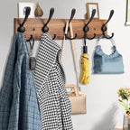 Kuhome Coat Rack Wall Mount Wooden Hat Rack - Image 3