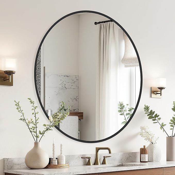 Black Frame Mirror, Bathroom Mirrors - Image 3