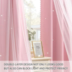XiDi Light Pink Curtains for Bedroom, Girls Room Blackout Curtains, Kids Room - Image 3