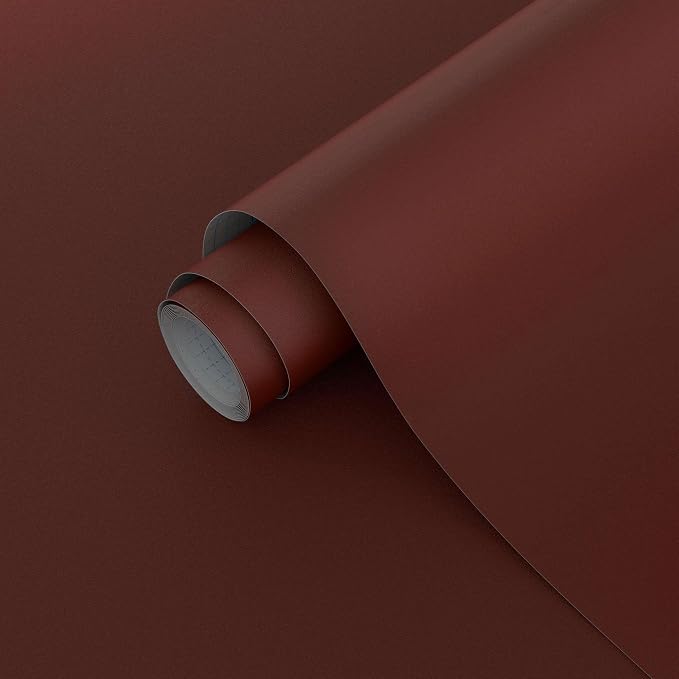 Dimoon 78.7"x17.7" Peel and Stick Wallpaper Dark Red Contact Paper by DIYYOURMOON