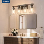 Amico Farmhouse Bathroom Vanity Light Fixtures, Rustic 4-Light Industrial - Image 2
