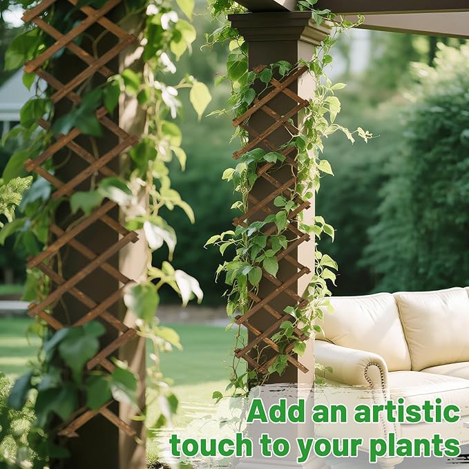2Packs 13x78in Expandable Wood Wall Trellis - Image 6