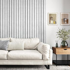 White/Grey Wood Slat Panels for Interior Wall Decor Self Adhesive Textured 3D - Image 2