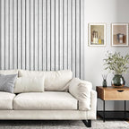White/Grey Wood Panels for Wall Peel and Stick 3D Wood Slat Wall Panels 197"x - Image 2