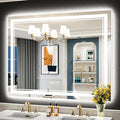 50x40 LED Bathroom Mirror with Lights, Backlit and Front Lit Anti-Fog Lighted by Awandee