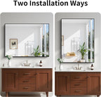 KOCUUY Black Mirror, HD Tempered Glass, Anti-Rust Frame, Modern Design - Image 10