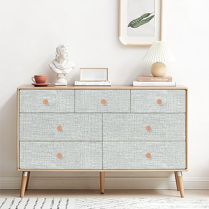 Amiya Grasscloth Grey Wallpaper Peel and Stick Faux Fabric Linen Contact Paper - Image 7
