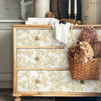 Ismoon Floral Wallpaper Peel and Stick Vintage Flower Beige and Gold Contact - Image 3