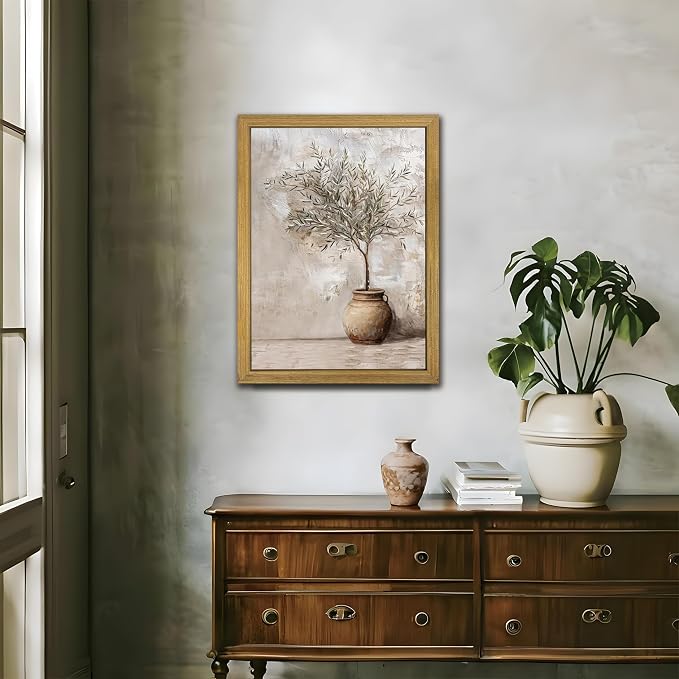 Vintage Olive Tree Canvas Wall Art, Farmhouse Aesthetic Oil Painting, Rustic - Image 5