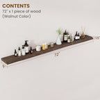 Floating Shelves for Wall Decor, Rustic Solid Elm Wood Live Edge Floating - Image 2