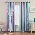 XiDi Purple Curtains for Kids Bedroom, Girls Room Decor Grey Curtain, 63 inchs by Addsomecolortolife