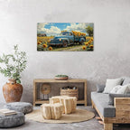 Sunflower Pictures Wall Decor Farmhouse Barn Truck Wall Art Sunflower Field - Image 3
