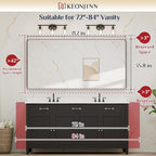 Keonjinn Black Bathroom Mirror for Over Sink, 72 x 36 Inch Large Rounded - Image 7