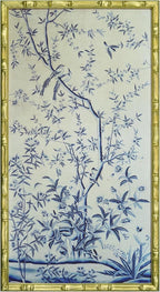 HongFengtang Chinese Rice Paper Print China Flower And Bird Bamboo Frame 19.5 X by Hongfengtang