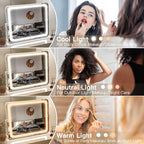 FENNIO Vanity Mirror with Lights 22''x17'' Makeup Mirror with Lights, Vanity - Image 2