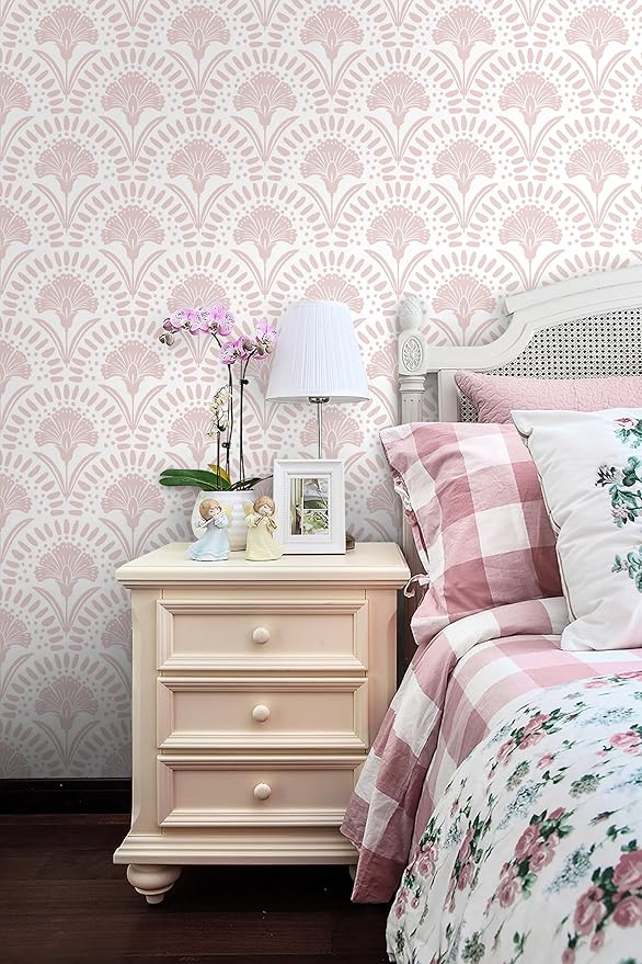 Timeet 17.7 in × 78.7 in Boho Peel and Stick Wallpaper Pink Floral Contact - Image 2